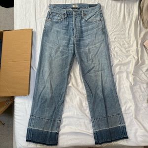 Citizens of Humanity Cora Crop Relaxed Undone Hem Jeans